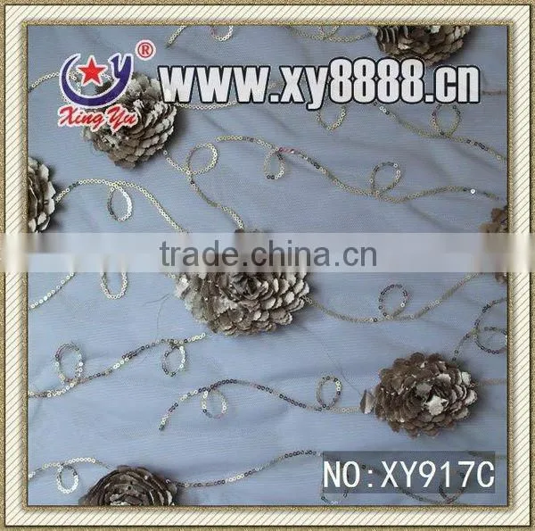 2013 Wholesale fashion and high quality sequin embroidery lace fabric