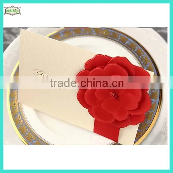 2014 high quality handmade wedding invitation card printing