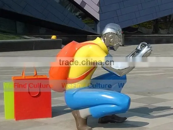 Metal Stainless Steel Welded Figure Sculptures for Plaza