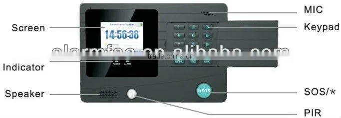 Easy operation alarm system with TFT color screen display 007TF rcm