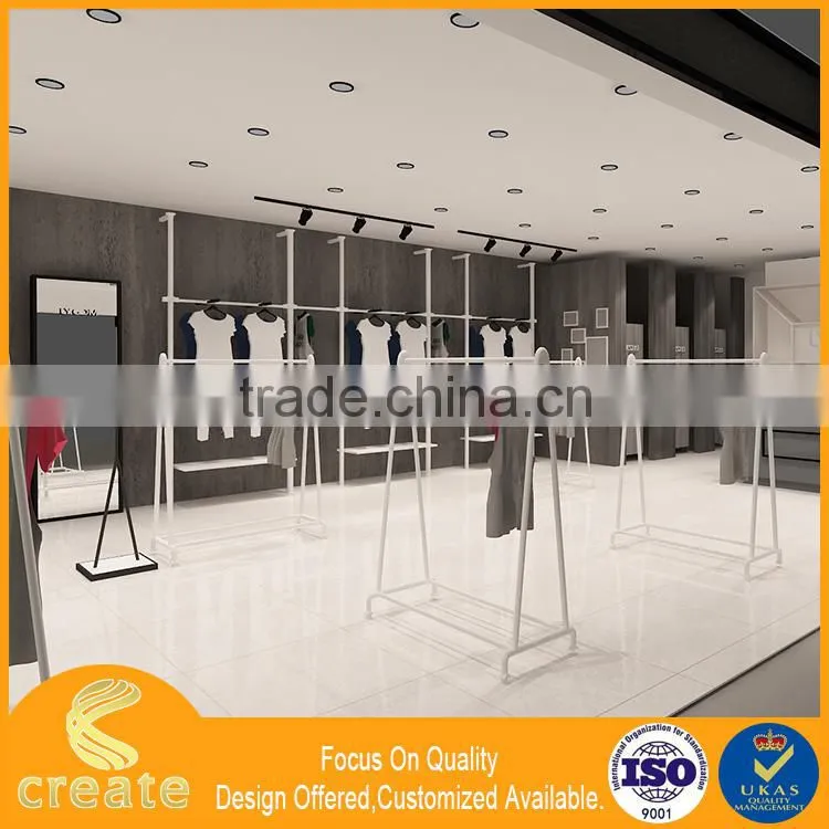 Hot sale Retail store man's clothes showcase,showcase shelf for clothing display stand,metal rack
