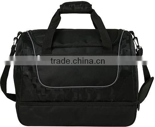 quality duffel bag with individual bottom compartment