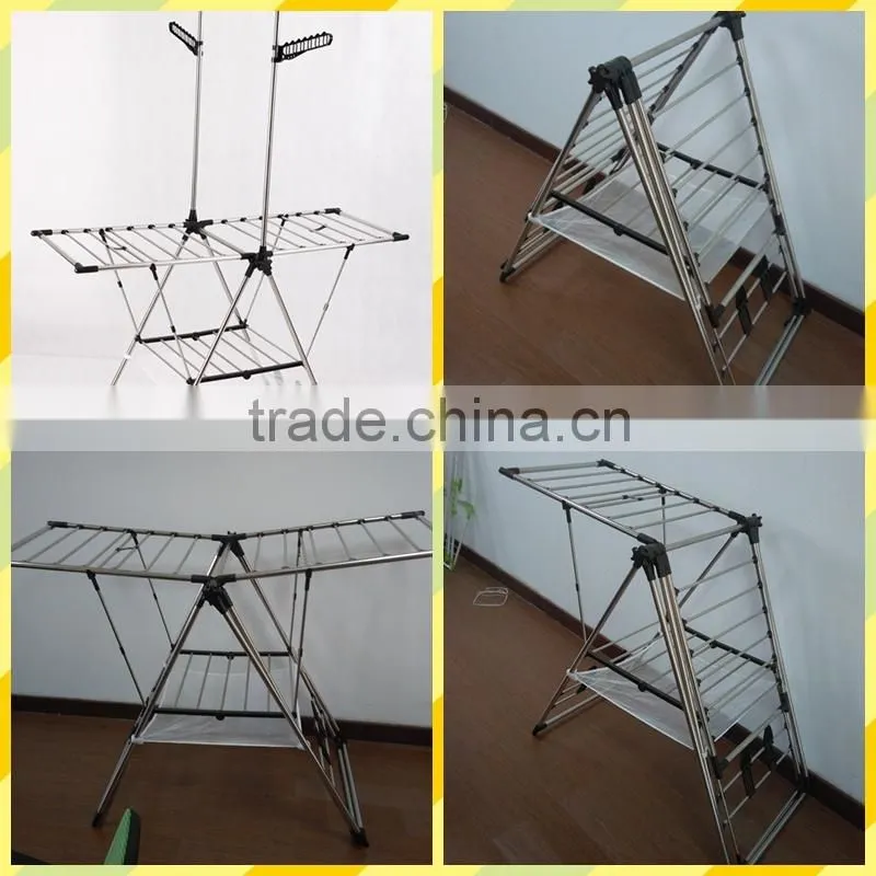 Folding Stainless Steel Balcony Baby Clothes Drying Hanger Rack