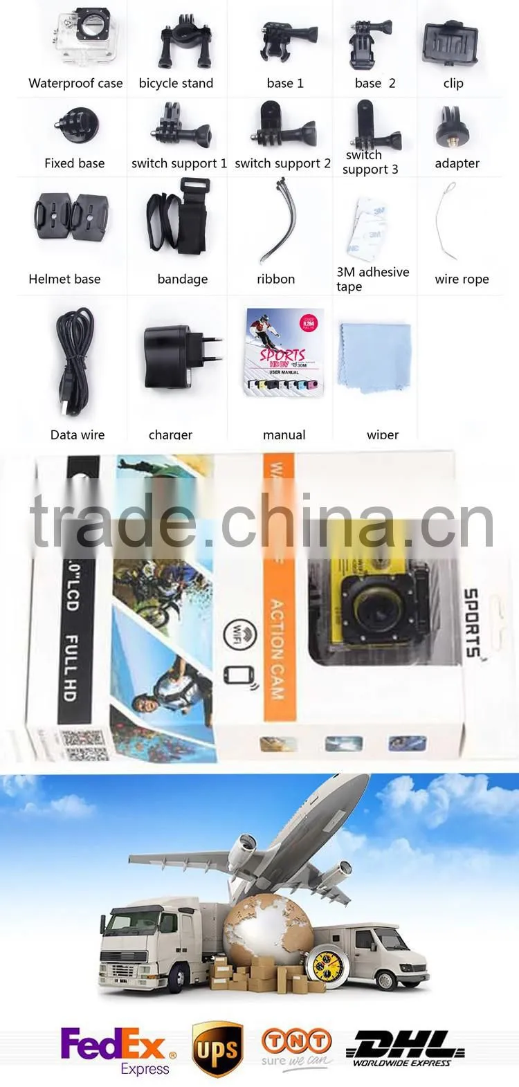China wifi underwater sj7000 sport mini camera action