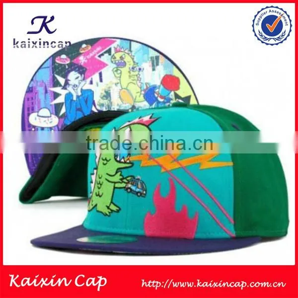 custom design screen printed flat brim caps hip hop snapback for children