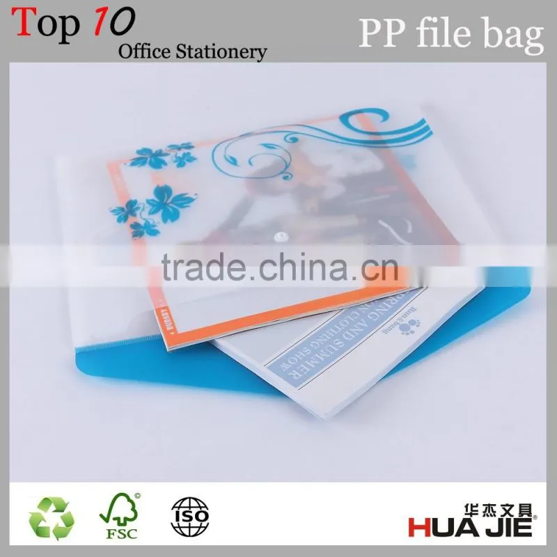 Transparent coloured A4 pp school supply student document wallet