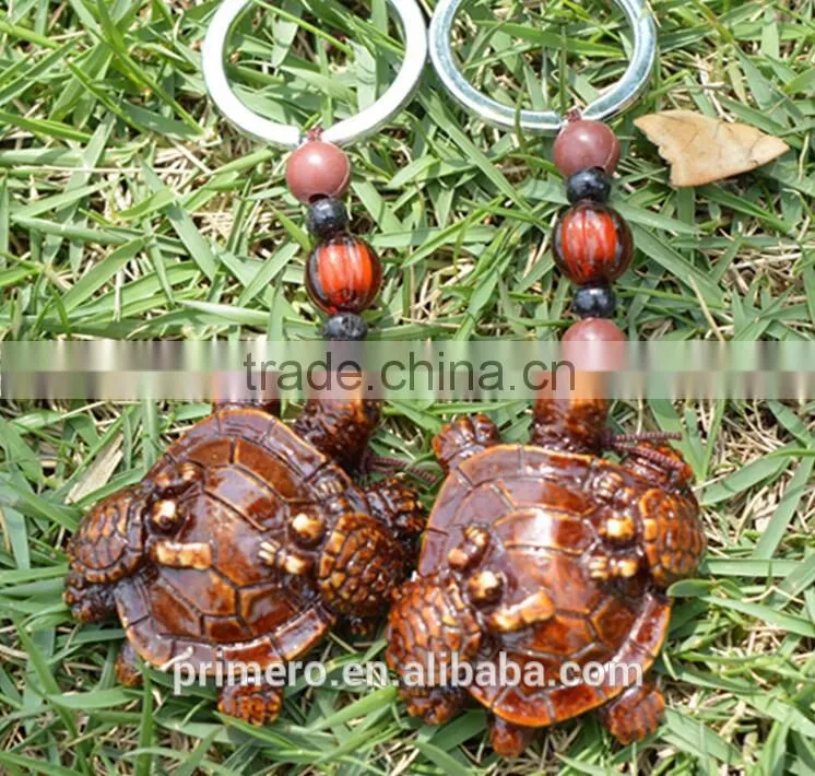 Retro Rosewood Wooden Tortoise Bead Key Chain Wholesale Custom