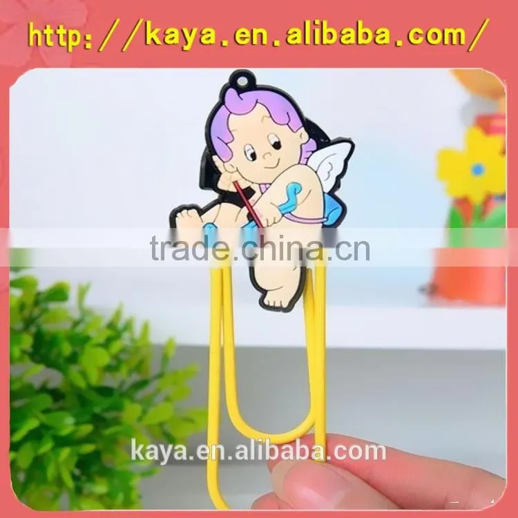 Cute soft PVC cartoon 2d rubber book clip for stationery gifts