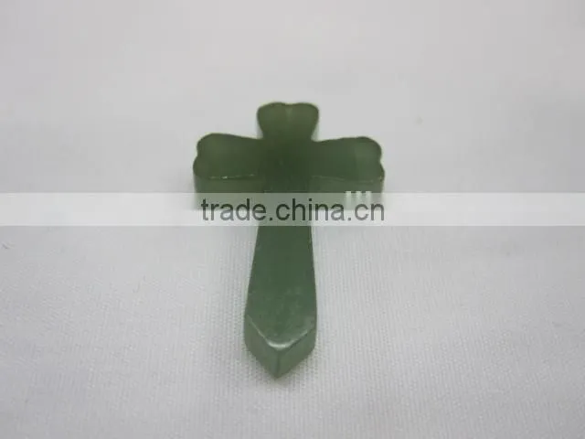 Cross pendant green aventurine pendant fittings gemstone jewellery