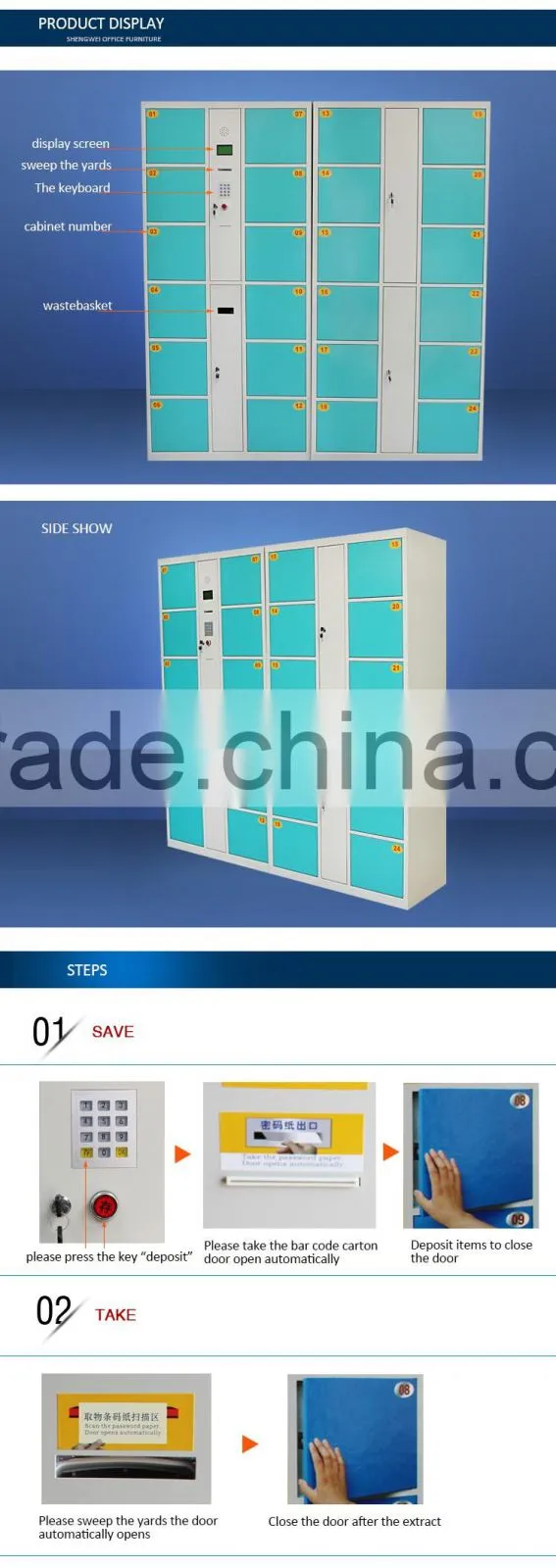 Dubai furniture market sharjah password steel cabinet lock for gym