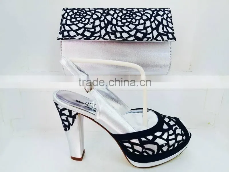 italian shoes and bag set african women high heels sandals shoe matching clutch bag