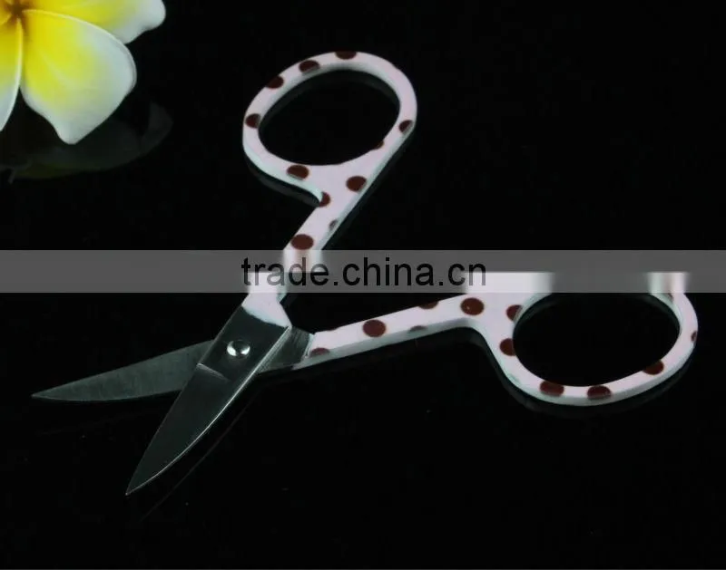 Cosmetic Nail Care Scissors With Spot Printing Eyebrow Hair Scissor