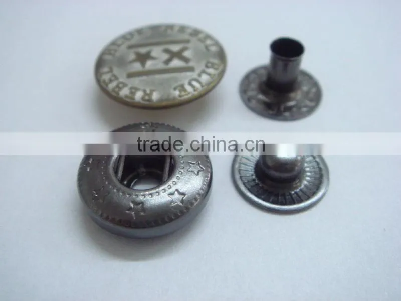17mm metal 4 parts snap on button emergency panic button