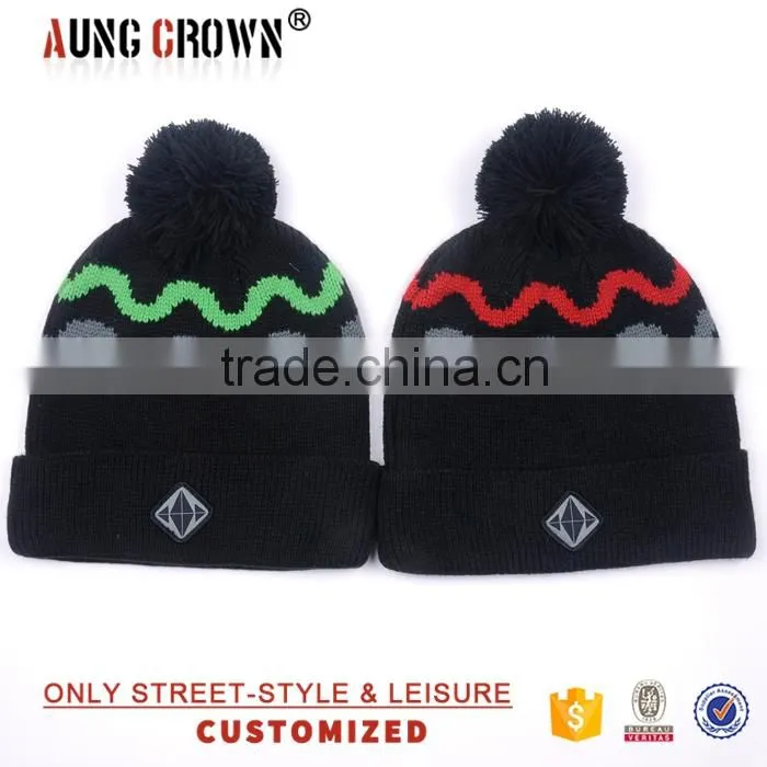 custom knit beanie hat no pom