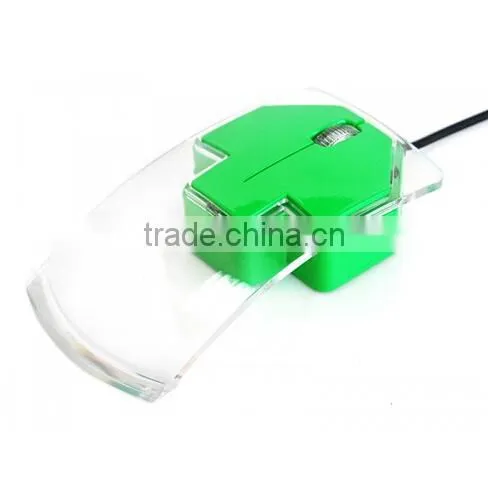Computer USB Wired Optical LED Transparent Mouse