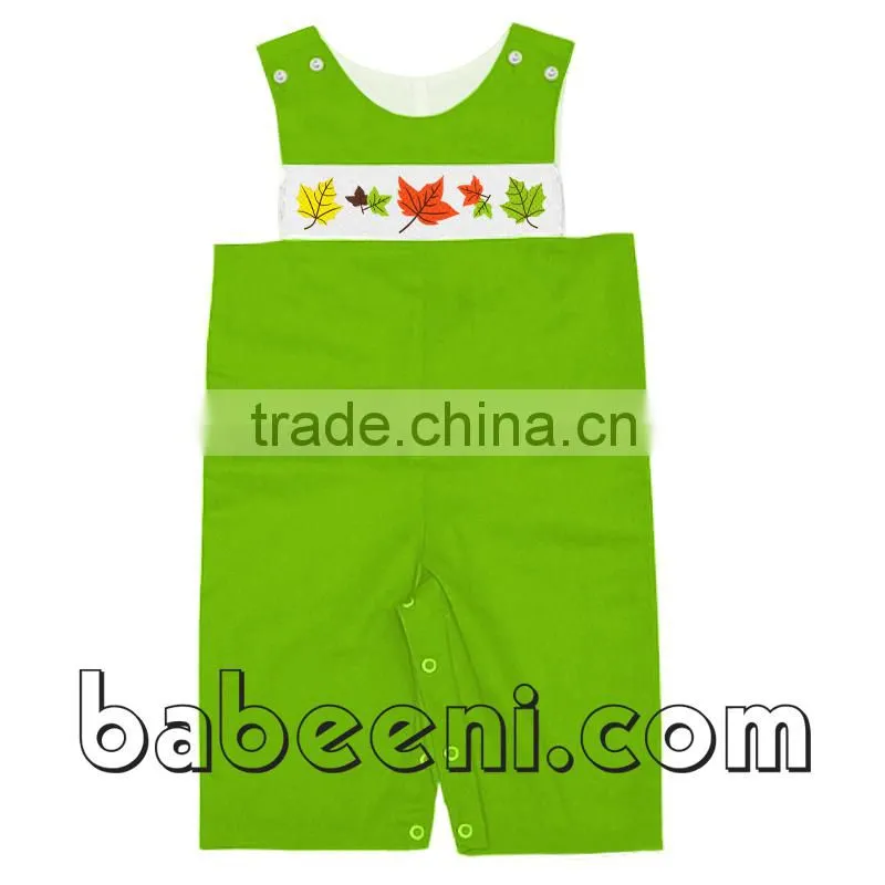 Pumpkin and sunflower hand smocked longall for boy