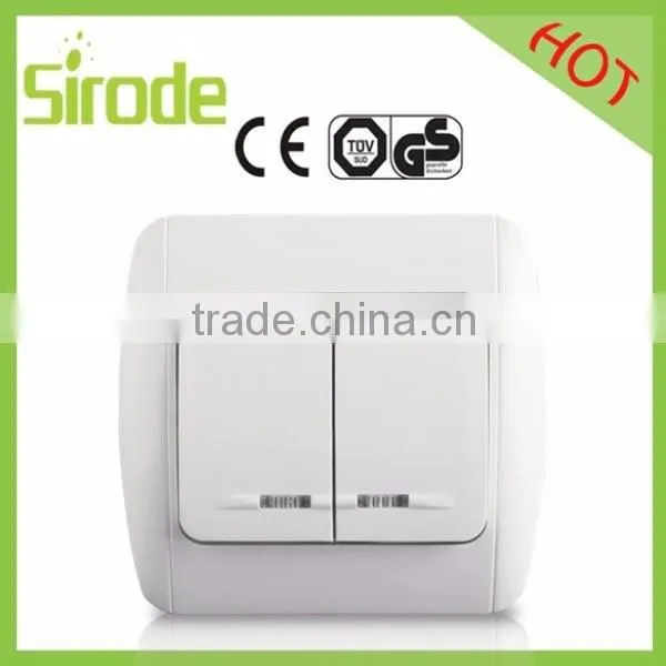 Canton Fair EUro Standard ABS/PC/Metal livolo electric material wall led light Switch with LED light