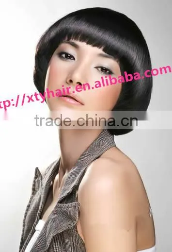 alibaba china buying website wholesale 100% remy human hair wig for women real hair wig short hair wig with bang (fringe)