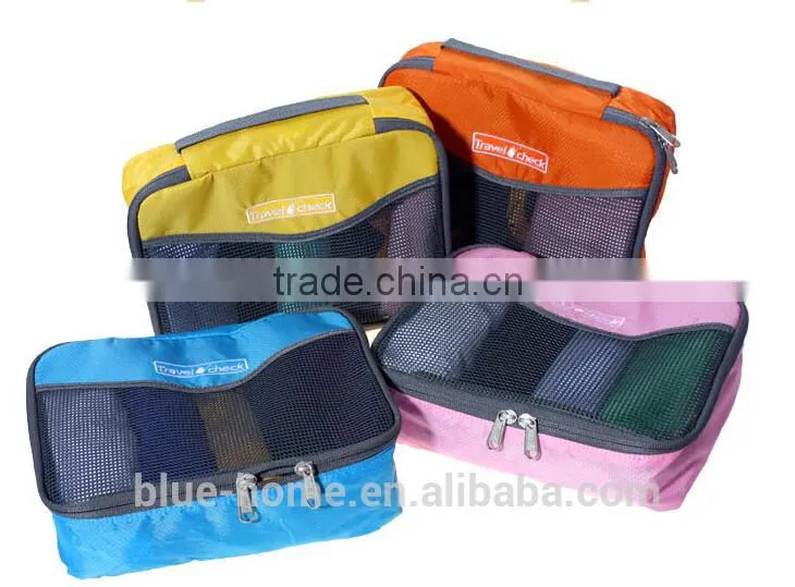 Hot new design portable zipper tote trip clothing storage bags Large size foldable net pouch