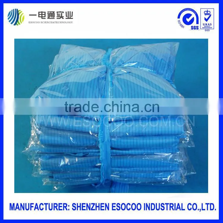 china supplier ESD cleanroom suit in lint free work shop