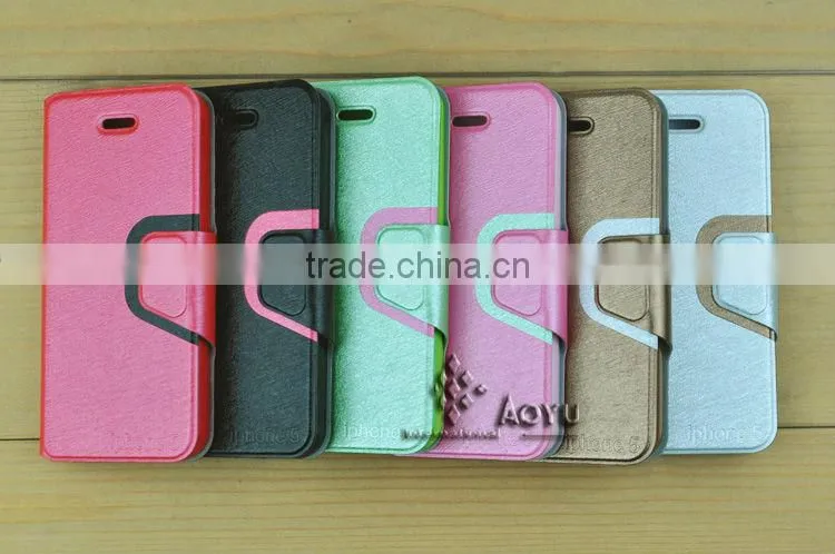 new arrive cheap many colors for iphone 5 leather case