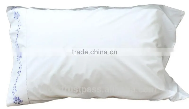 100% cotton hand embroidery flower pattern pillow cases