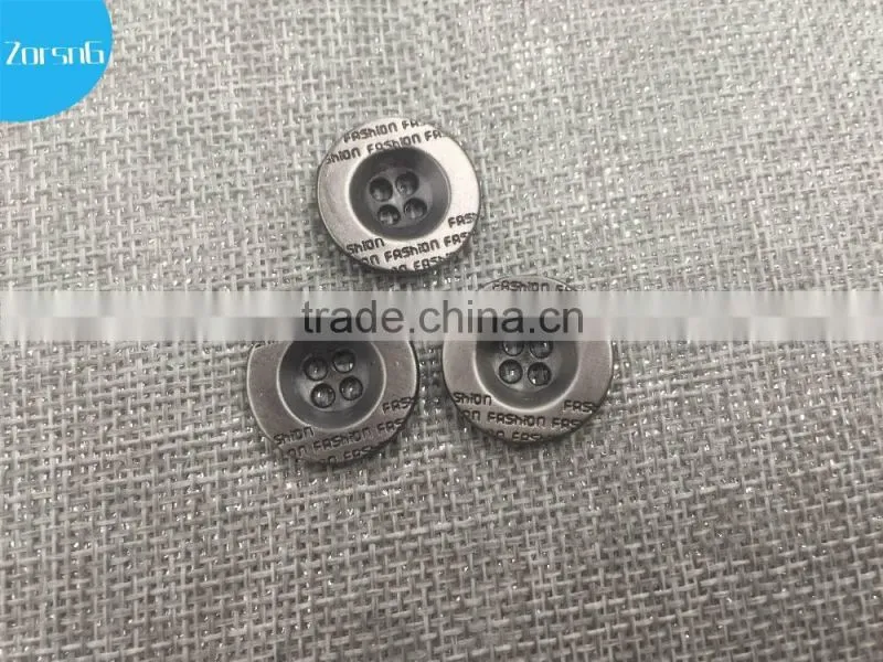 round clear 4 hole custom made metal button for garment