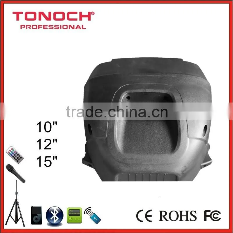 China 15" 100W bettery active speaker with MP3/USB/SD/BLUETOOTH/REMOTE CONTROL/TROLLEY/WHEELS