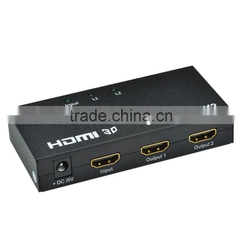 CHEELINK HDMI Mini Splitter 2 in 1 out Full 1080P 3D - Black