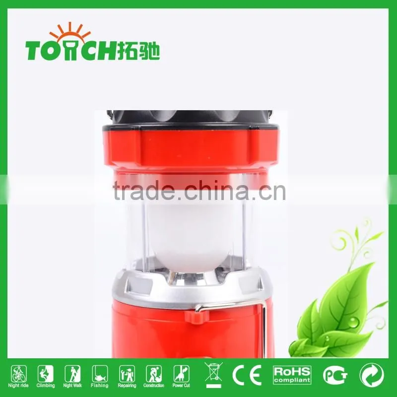 ABS Plastic LED Camping Lights for AA Battery Professional Portable Lighting Solar Rechargeable LED Camp Lamp with Charger