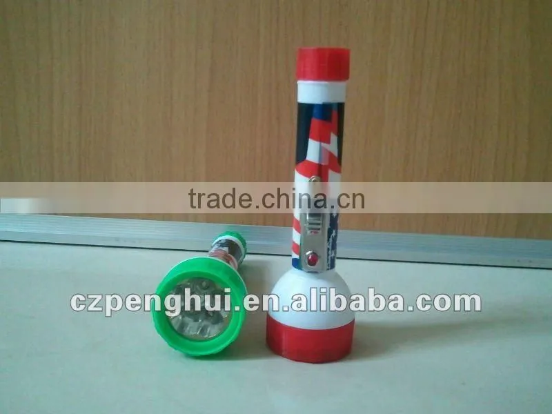 LED plastic mini torch with blister packaging