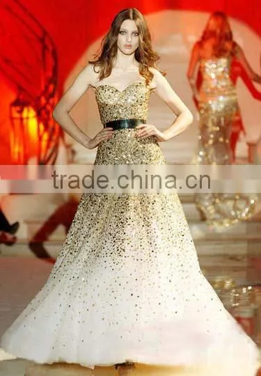 Ladies beautiful sequin lace fabric EM2100