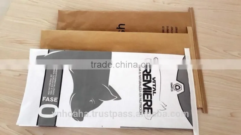 25kg high quality back-seamed pp woven paper sack made in vietnam