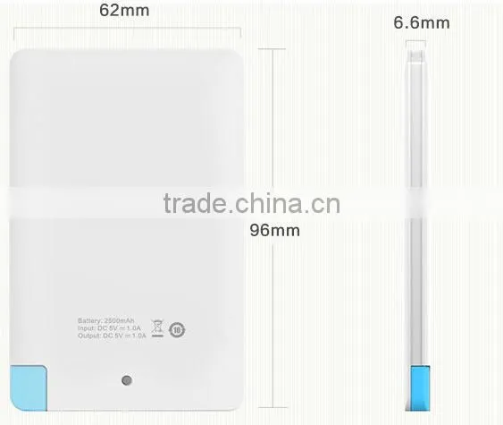 New Ultrathin 2600mAh Portable External Battery Charger Power Bank Cell Phone