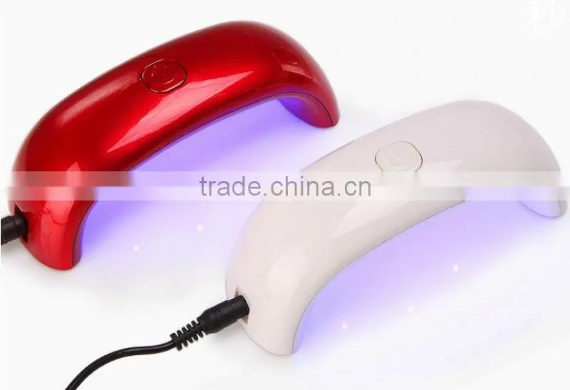 Amazon New Portable (395mm~405mm)9W Rainbow LED Lamp 6atts LED Nail Light mini nail LED dryer