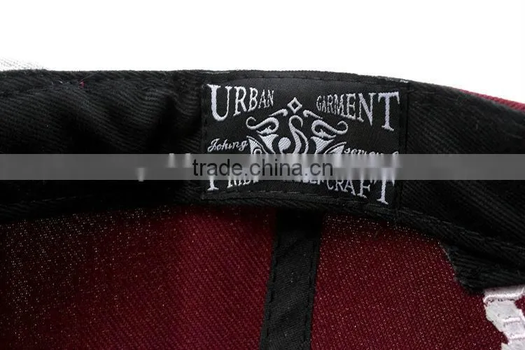 off- white visor deep red 3D embroidery 6 panel custom made hats