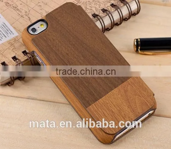 Wood Texture Design PU Leather Case With Card Slot For iphone 6