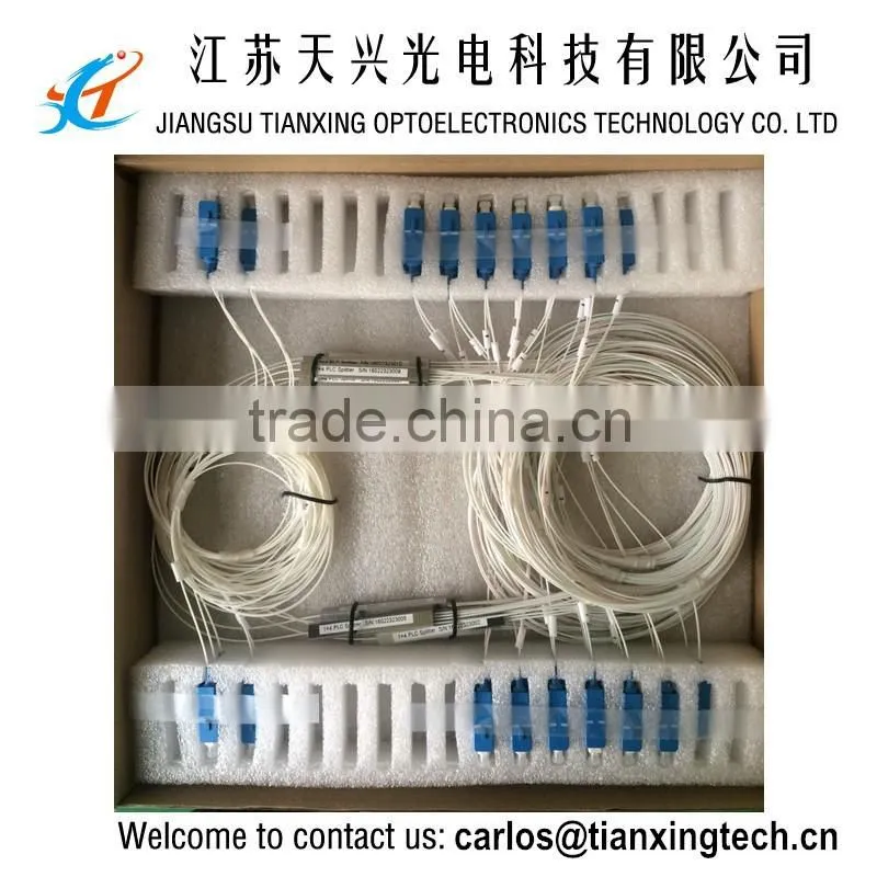 China factory Mini type 0.9mm 1M fanout SC PC 1x8 optical fiber splitter