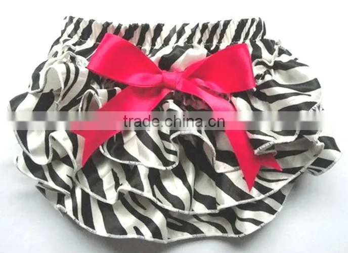 floral pint ribbon comfort ruffled girl baby bloomers wholesale
