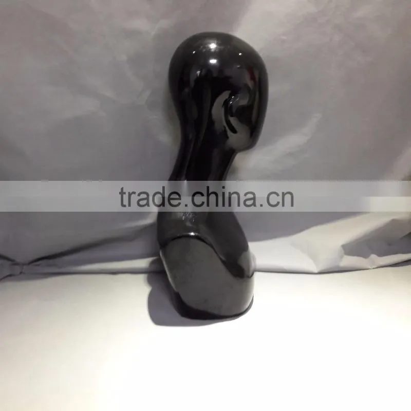 Fiberglass display head black head with shoulder hang scarves and shawls to display