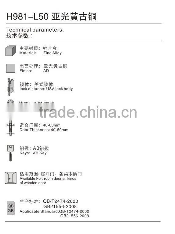 Wholesale Zinc Alloy handle door locks in big plate as 580mm long for villa and exterior doors