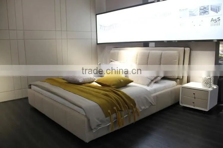 hot-sell modern king size/queen size fabric bed with storage