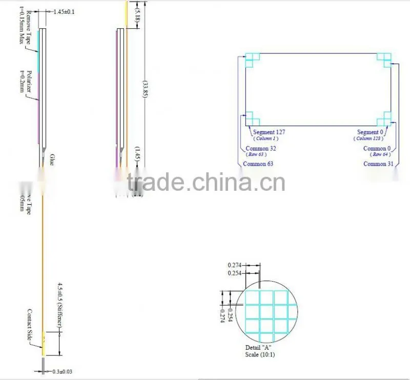 1.54 Inch 128x64 oled display High Contrast OLED display