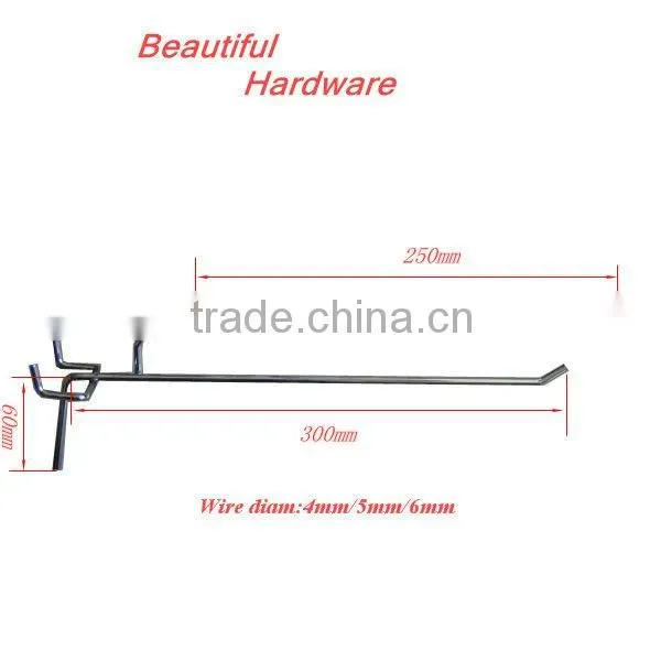Wholesale chrome display pegboard hook with price tag