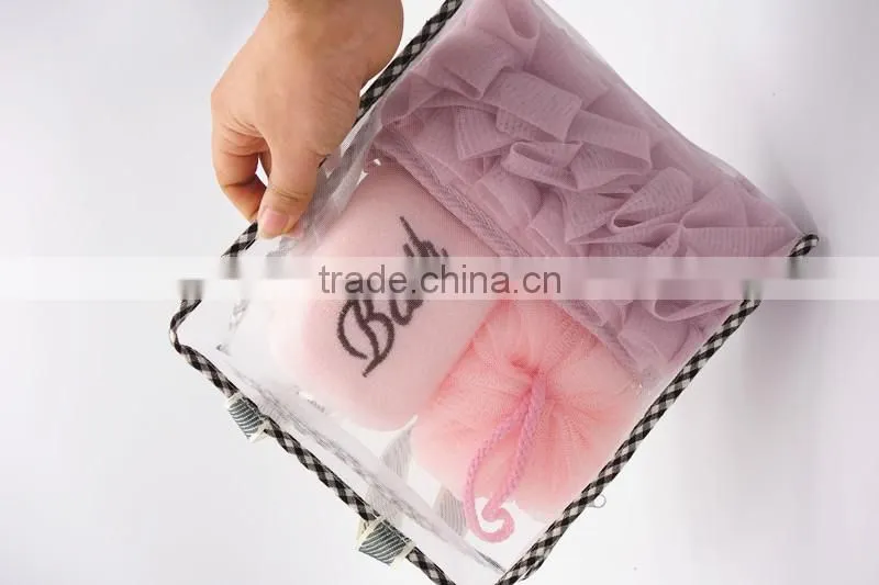 new fashion colorful body back bamboo Linen Cotton long bath belt with hand shank
