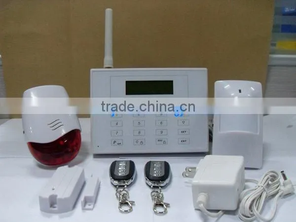 Dual Network PSTN GSM wireless sim card alarm system with touch keypad and wireless doorbell