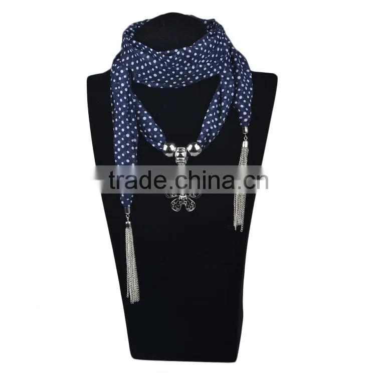 2016 new collections heart shaped pendant jeweled shawls scarves