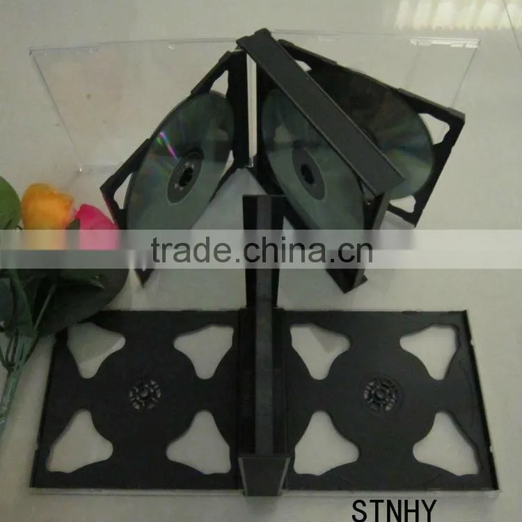 23mm black tray clear 5-6disk CD case