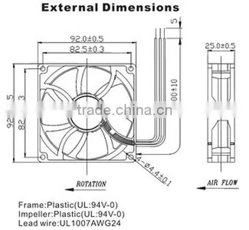 Newest Cheaper AC 5 Blades Axial Cooling Fan 92*92*25MM