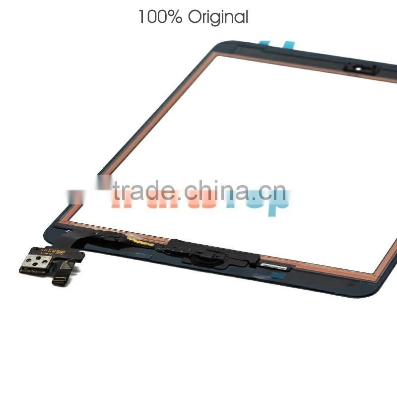 Whosale 100% Original Front Touch Screen Digitizer With IC Assembly For iPad Mini,With Original Adhesive Home Button Assembly